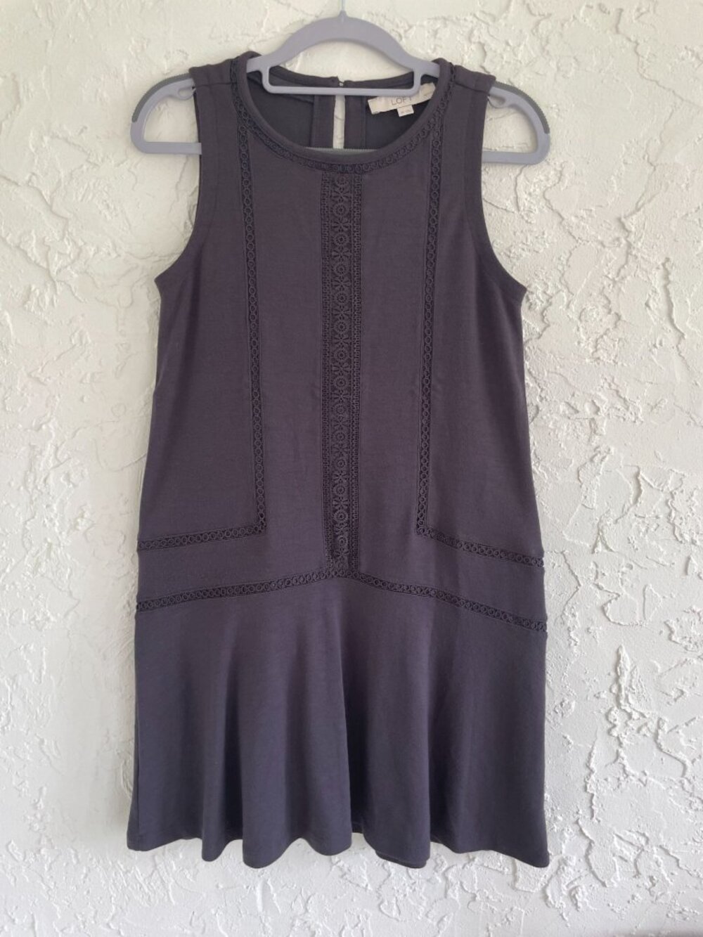 Loft dark gray drop waist tunic dress - size petite small